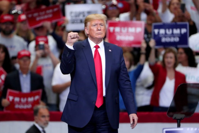 DALLAS, TEXAS - OCTOBER 17: U.S. President Donald Trump speaks during a "Keep America