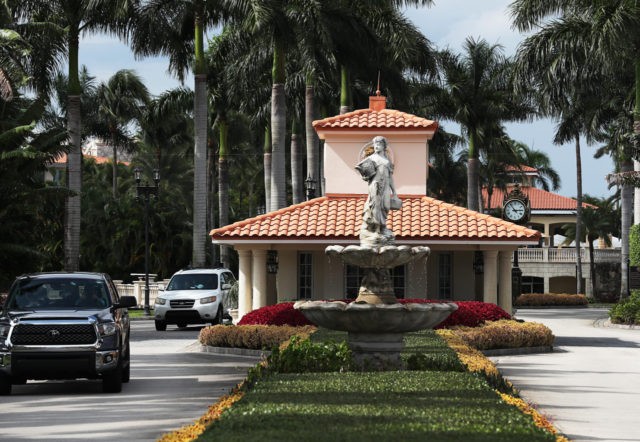 DORAL, FLORIDA - OCTOBER 17: An entrance gatehouse leading to the Trump National Doral gol