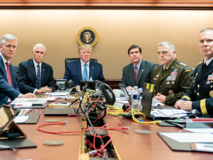 President Trump with Vice President Mike Pence, National Security Advisor Robert O’Brien