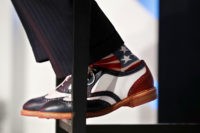 WASHINGTON, DC - SEPTEMBER 09: Former New York City Mayor Rudy Giuliani wears red, white and blue socks and shoes as he addresses the Values Voter Summit at the Omni Shoreham September 9, 2016 in Washington, DC. Hosted by the Family Research Council, the summit is an annual gathering of …
