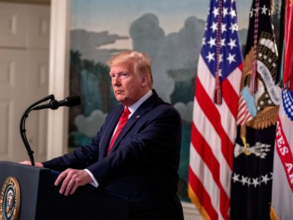 WASHINGTON, DC - OCTOBER 27: U.S. President Donald Trump makes a statement in the Diplomat