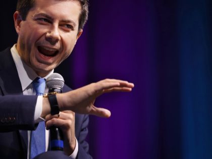WASHINGTON, DC - OCTOBER 28: Democratic presidential candidate and South Bend, Indiana Mayor Pete Buttigieg sits down for an interview during the J Street National Conference at the Walter E. Washington Convention Center October 28, 2019 in Washington, DC. Buttigieg and three other presidential candidates were interviewed about Israel and …