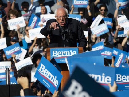 Democratic presidential candidate Sen. Bernie Sanders, I-Vt., speaks during a campaign rally, Saturday, Oct. 19, 2019, in the Queens borough of New York. (AP Photo/Mary Altaffer)