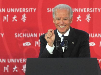 CHENGDU, CHINA - AUGUST 21: (CHINA OUT) U.S. Vice President Joe Biden lectures at Sichuan University during his visit to China on August 21, 2011 in Chengdu, Sichuan Province of China. The Vice President is on a four-day visit to China during which he is focusing on discussions over concerns …