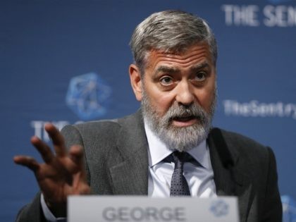 US actor and activist George Clooney speaks at a press conference about South Sudan in London, Thursday, Sept. 19, 2019. The largest multinational oil consortium in South Sudan is "proactively participating in the destruction" of the country, the actor George Clooney and co-founder of The Sentry watchdog group told The …