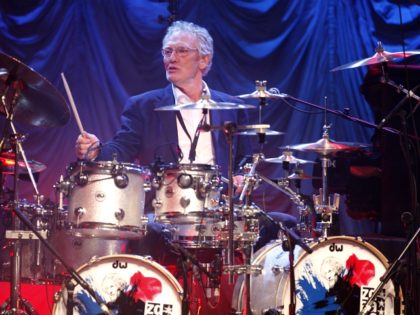 British musician Ginger Baker performs at the 'Zildjian Drummers Achievement Awards&#