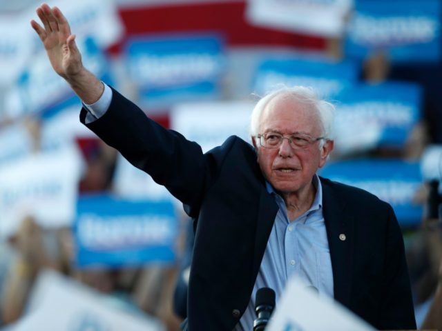 Democratic presidential candidate Sen. Bernie Sanders, I-Vt., speaks during a rally at a c