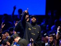 INGLEWOOD, CALIFORNIA - OCTOBER 23: Kanye West performs onstage during his "Jesus Is King" album and film experience at The Forum on October 23, 2019 in Inglewood, California. (Photo by Kevin Winter/Getty Images for ABA)