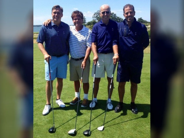 Former Vice President Joe Biden and his son Hunter golfing in the Hamptons with Devon Archer, who served on the board of the Ukrainian natural gas company Burisma Holdings with Hunter.
