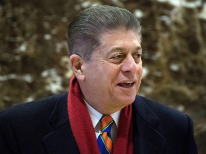 Judge Andrew Napolitano, the senior judicial analyst for Fox News, arrives at Trump Tower in New York on December 15, 2016. / AFP / JIM WATSON (Photo credit should read JIM WATSON/AFP/Getty Images)