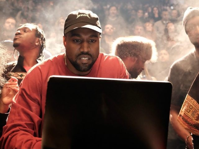 NEW YORK, NY - FEBRUARY 11: Kanye West performs during Kanye West Yeezy Season 3 on Februa