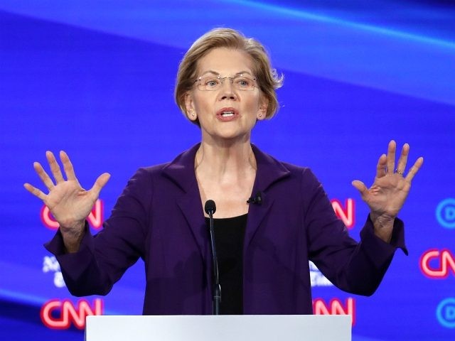 Democratic presidential candidate Sen. Elizabeth Warren, D-Mass., speaks in a Democratic p