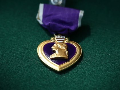 MOUNT VERNON, VA - JUNE 09: A Purple Heart medal is seen during a Purple Heart ceremony Ju