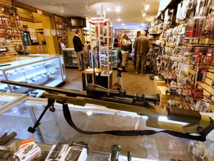 SALT LAKE CITY, UT - JANUARY 15: A sniper rifle is on display to purchase at the "Get Some Guns & Ammo" shooting range on January 15, 2013 in Salt Lake City, Utah. Lawmakers are calling for tougher gun legislation after recent mass shootings at an Aurora, Colorado movie theater …