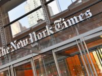 The New York Times building is seen on September 6, 2018 in New York. - A furious Donald Trump called September 5, 2018 for the unmasking of an anonymous senior official who wrote in the New York Times that top members of his administration were undermining the president to curb …