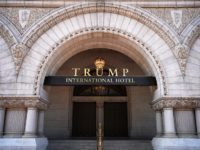 WASHINGTON, DC - AUGUST 10: The Trump International Hotel is shown on August 10, 2017 in Washington, DC. The hotel, located blocks from the White House, has become both a tourist attraction in the nation's capital and also a symbol of President Trump's intermingling of business and politics. (Photo by …