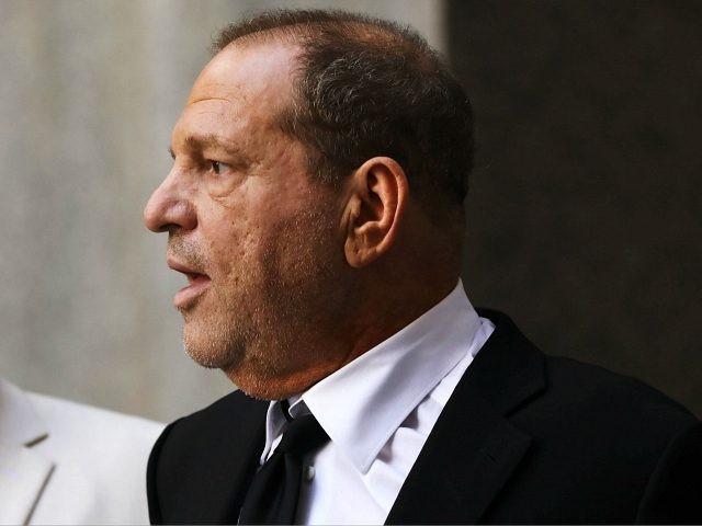 NEW YORK, NEW YORK - AUGUST 26: Harvey Weinstein exits court after an arraignment over a n