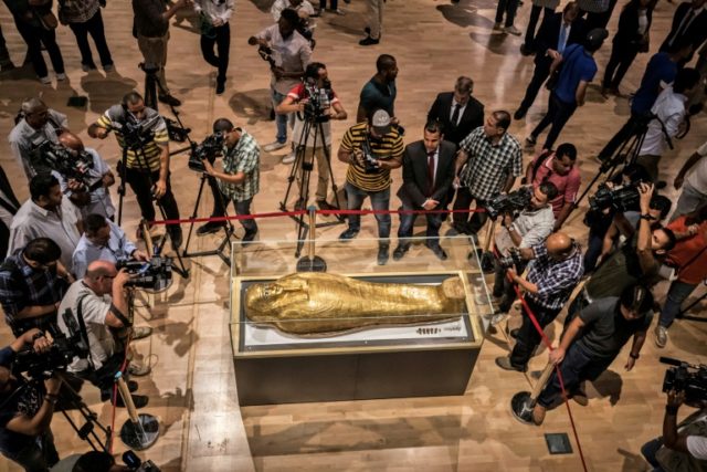 Stolen golden coffin makes return from New York to Cairo