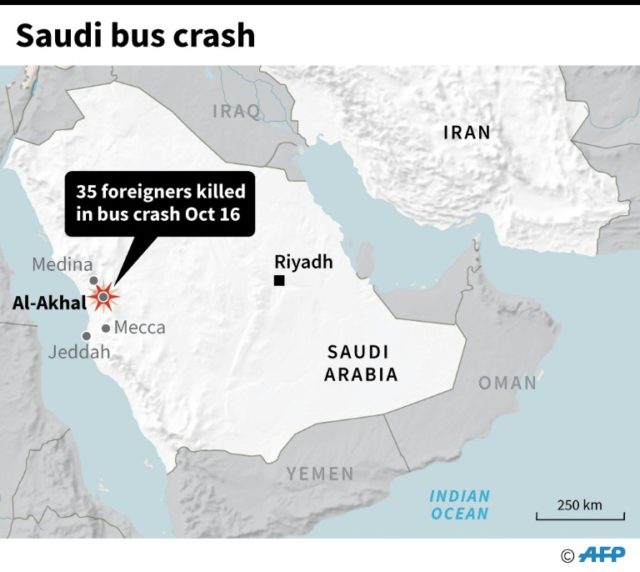 35 foreigners dead in Saudi bus crash