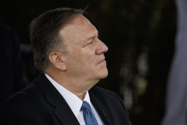 Trump Mike Pompeo Secretary of State Mike Pompeo listens as President Donald Trump speaks during an Armed Forces welcome ceremony for the new chairman of the Joint Chiefs of Staff Gen. Mark Milley, Monday, Sept. 30, 2019, at Joint Base Myer Henderson Hall, Va. (AP Photo/Evan Vucci) The Associated Press