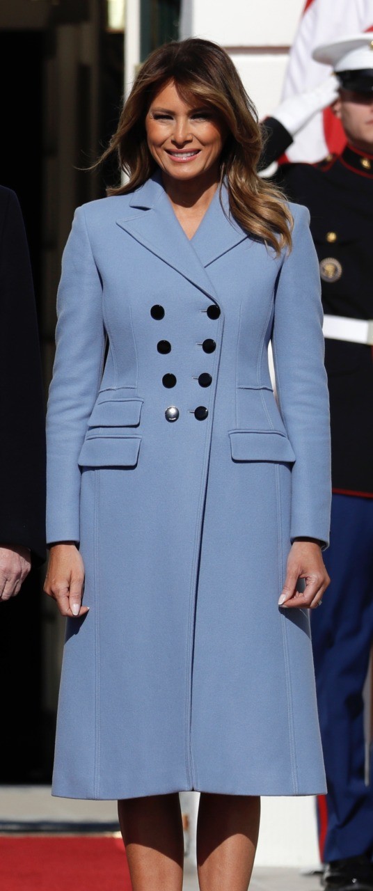 Fashion Notes: Melania Trump Sports Signature Icy Blue in Altuzarra Coat