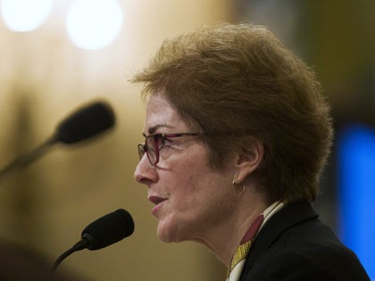 Former U.S. Ambassador to Ukraine Marie Yovanovitch testifies before the House Intelligence Committee on Capitol Hill in Washington, Friday, Nov. 15, 2019, during the second public impeachment hearing of President Donald Trump's efforts to tie U.S. aid for Ukraine to investigations of his political opponents. (AP Photo/Alex Brandon)