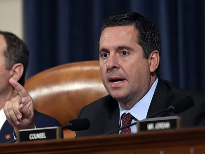 Ranking committee member Rep. Devin Nunes, R-Calif, questions former U.S. Ambassador to Ukraine Marie Yovanovitch as she testifies before the House Intelligence Committee on Capitol Hill in Washington, Friday, Nov. 15, 2019, during the second public impeachment hearing of President Donald Trump's efforts to tie U.S. aid for Ukraine to …