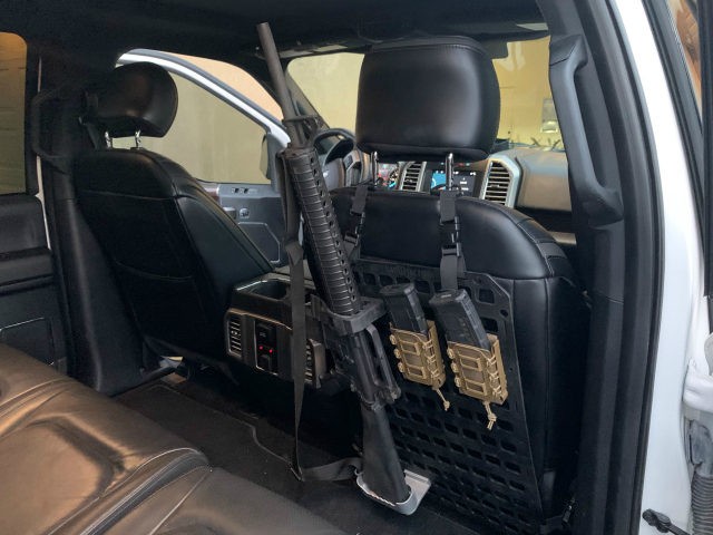 Greyman Tactical’s Rigid Molle Panels (RMP) for vehicles let you keep your AR-15 or othe