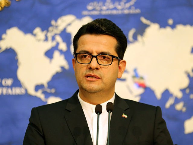 Abbas Mousavi, spokesman for Iran's Foreign Ministry, gives a press conference in the capi