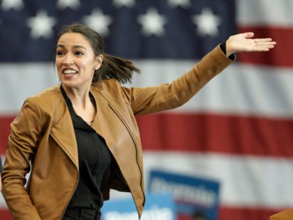 Rep. Alexandria Ocasio-Cortez, D-N.Y., campaigns for Democratic presidential candidate Sen