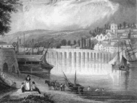 Bideford, Devon, circa 1790. Engraved by James Bingley after a drawing by G. B. Campion.