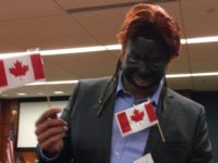 Black CSU student wearing blackface