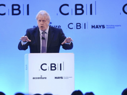 Prime Minister Boris Johnson speaks at the Confederation of British Industry (CBI) annual