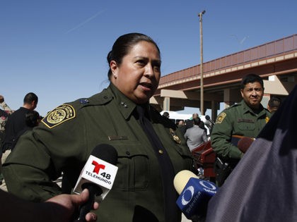 U.S. Border Patrol Interim Chief Gloria Chavez speaks to Spanish-language media following a news conference by Customs and Border Protection Acting Commissioner Mark Morgan near the U.S.-Mexico border on Tuesday, Oct. 29, 2019, in El Paso, Texas. Chavez, a native of south Texas and a fluent Spanish speaker replaced her …