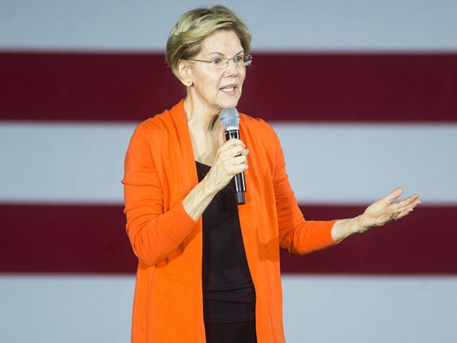 NORFOLK, VA - OCTOBER 18: Democratic Presidential Candidate Sen. Elizabeth Warren (D-MA) speaks during a town hall event on October 18, 2019 in Norfolk, Virginia. Warren discussed measures to curb corruption in Washington, implement structural changes to counter income inequality, and protect democracy. (Photo by Zach Gibson/Getty Images)