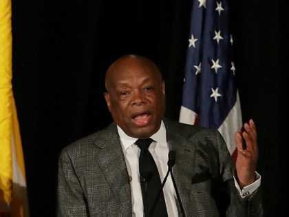 Former state Assembly Speaker Willie Brown speaks before California gubernatorial candidates John Cox and Gavin Newsom spoke at the Willie L. Brown Breakfast Club in San Francisco, Tuesday, Oct. 30, 2018. (AP Photo/Jeff Chiu)
