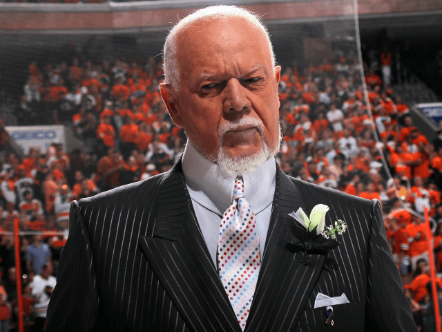 PHILADELPHIA - JUNE 09: CBC sportscaster Don Cherry reports before Game Six of the 2010 NHL Stanley Cup Final between the Chicago Blackhawks and the Philadelphia Flyers at the Wachovia Center on June 9, 2010 in Philadelphia, Pennsylvania. (Photo by Bruce Bennett/Getty Images)