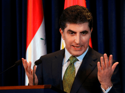 Nechirvan Barzani, Prime Minister of Iraq's autonomous Kurdistan Regional Government (KRG), speaks during a press conference in Arbil, the capital of the Kurdish autonomous region in northern Iraq, on October 4, 2018. (Photo by SAFIN HAMED / AFP) (Photo credit should read SAFIN HAMED/AFP via Getty Images)