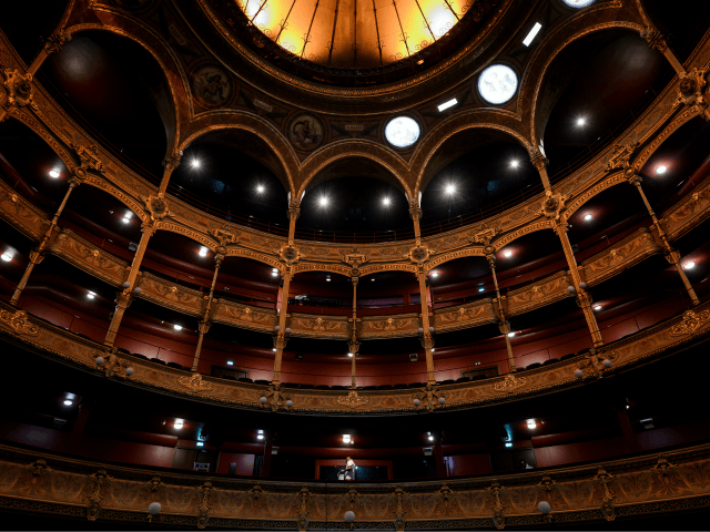 This picture taken on 05 September, 2019 shows the renovated Chatelet Theatre in Paris. (Photo by Lionel BONAVENTURE / AFP) (Photo credit should read LIONEL BONAVENTURE/AFP via Getty Images)