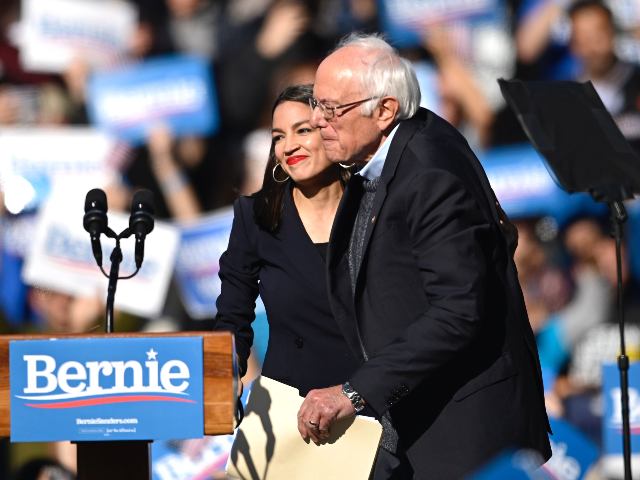 2020 Democratic presidential hopeful US Senator Bernie Sanders (D-VT) and representative A