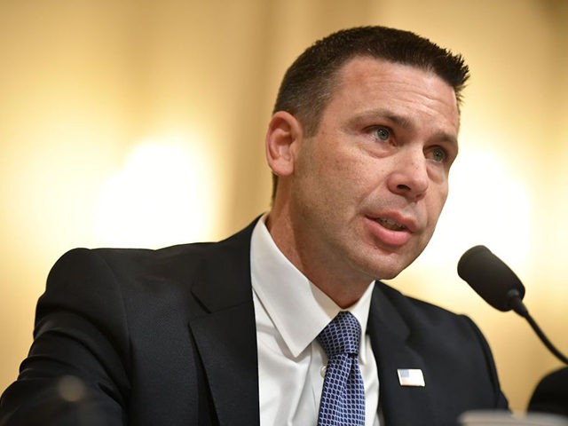 Acting Homeland Security Secretary Kevin McAleenan testifies before the House Homeland Security Committee on global terrorism and threats to the homeland in the Cannon House Office Building on Capitol Hill in Washington, DC on October 30, 2019. (Photo by MANDEL NGAN / AFP) (Photo by MANDEL NGAN/AFP via Getty Images)