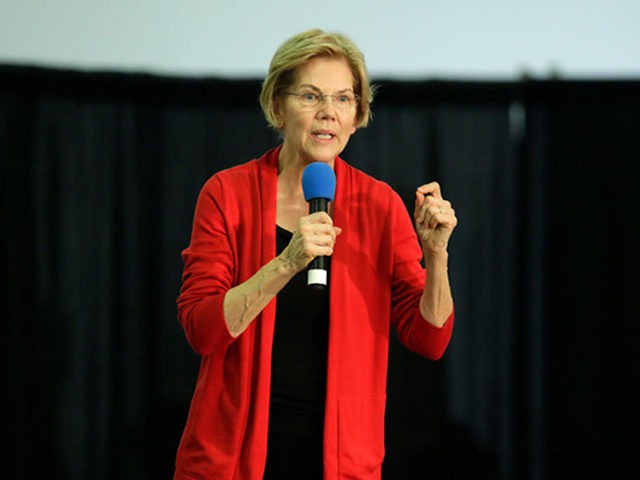 CEDAR RAPIDS, IA - NOVEMBER 02: Democratic presidential candidate Sen. Elizabeth Warren (D-MA) speaks to guests during the Finkenauer Fish Fry at the Hawkeye Downs Event Center on November 02, 2019 in Cedar Rapids, Iowa. The 2020 Iowa Democratic caucuses will take place on February 3, 2020, making it the …