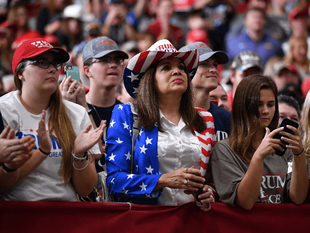 Supporters of the US president attend a rally at the Monroe Civic Center in Monroe, Louisiana on November 6, 2019. (Photo by MANDEL NGAN / AFP) (Photo by MANDEL NGAN/AFP via Getty Images)