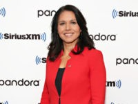 NEW YORK, NY - NOVEMBER 07: Rep. Tulsi Gabbard talks with SiriusXM's "Breitbart News Daily" at SiriusXM Studios on November 7, 2019 in New York City. (Photo by Cindy Ord/Getty Images for SiriusXM)