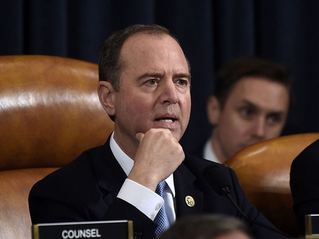Democratic Chairman of the House Permanent Select Committee on Intelligence Adam Schiff speaks before the House Permanent Select Committee on Intelligence hearing on the impeachment inquiry into US President Donald J. Trump on Capitol Hill in Washington, on November 13,2019. - Donald Trump faces the most perilous challenge of his …