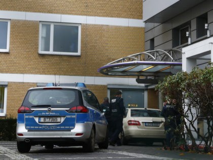 BERLIN, GERMANY - NOVEMBER 20: Police officers arrive at the Schlosspark Clinic, where the