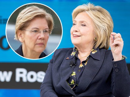 (INSET: Elizabeth Warren) NEW YORK, NEW YORK - NOVEMBER 06: Hillary Rodham Clinton, Former