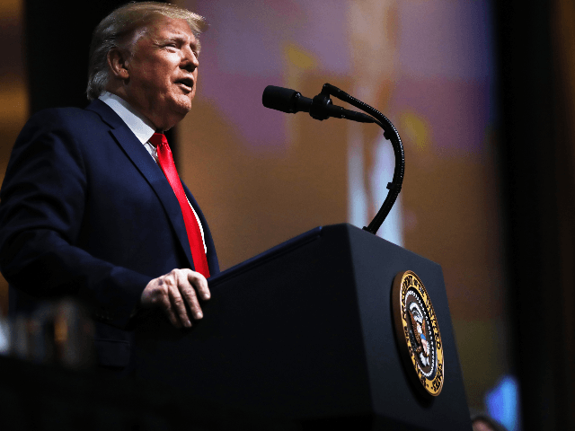 US President Donald Trump speaks at the Economic Club of New York on November 12, 2019 in