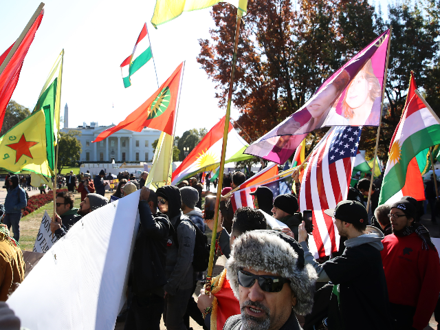 People associated with the Armenian National Committee of America gather in Lafayette Squa