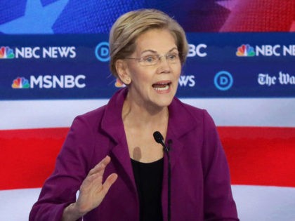 ATLANTA, GEORGIA - NOVEMBER 20: Sen. Elizabeth Warren (D-MA) speaks during the Democratic